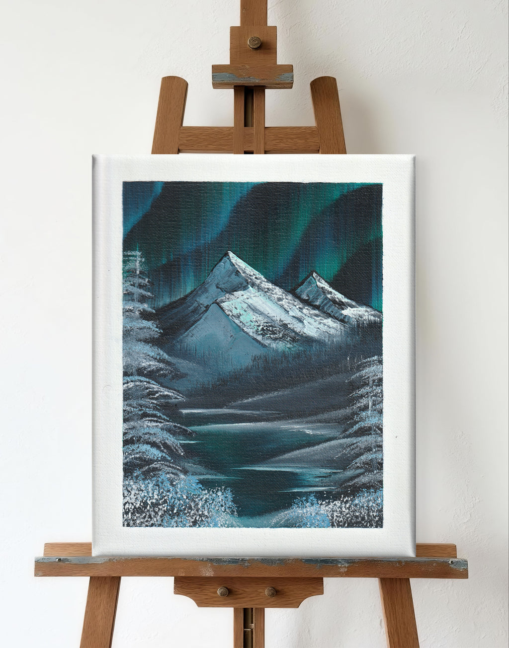 8x10 Canvas Painting: Bluest Aurora