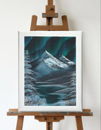 8x10 Canvas Painting: Bluest Aurora