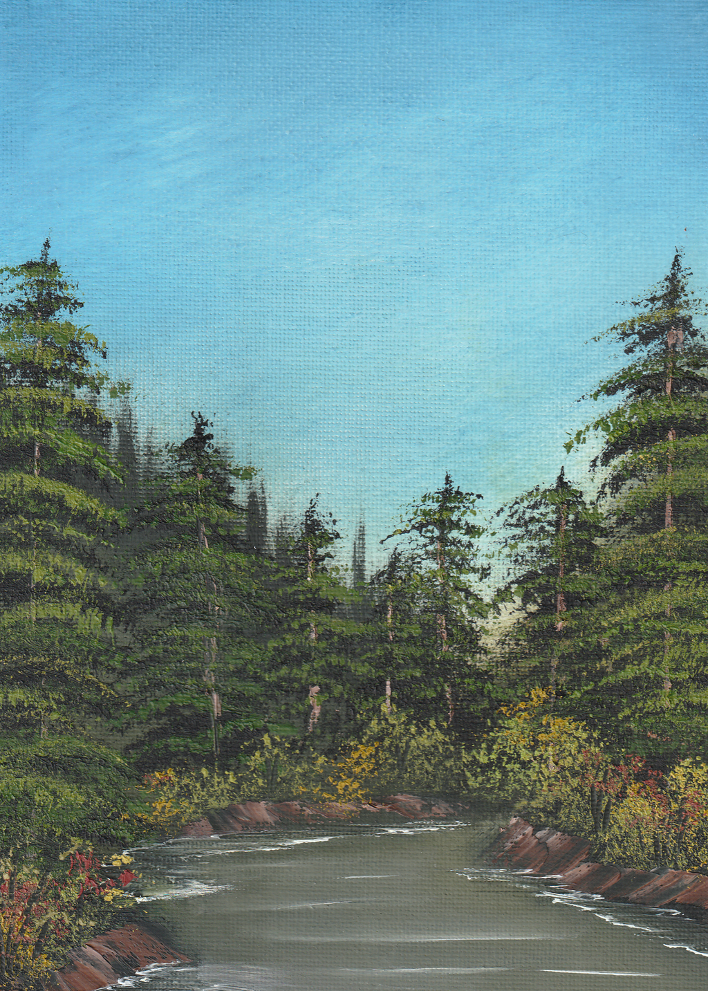 8x10 Canvas Painting: Down the River