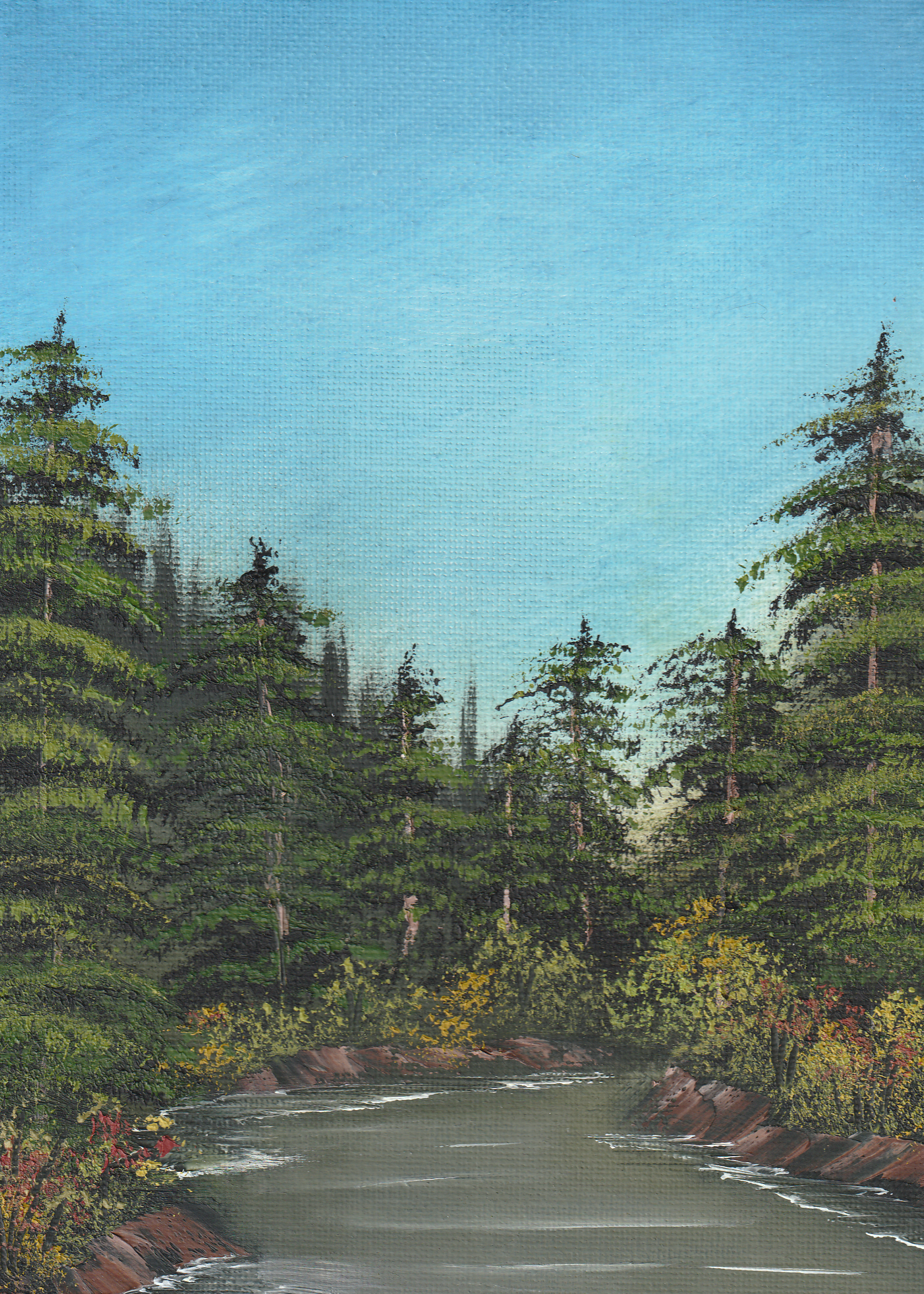 8x10 Canvas Painting: Down the River