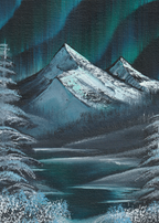 8x10 Canvas Painting: Bluest Aurora