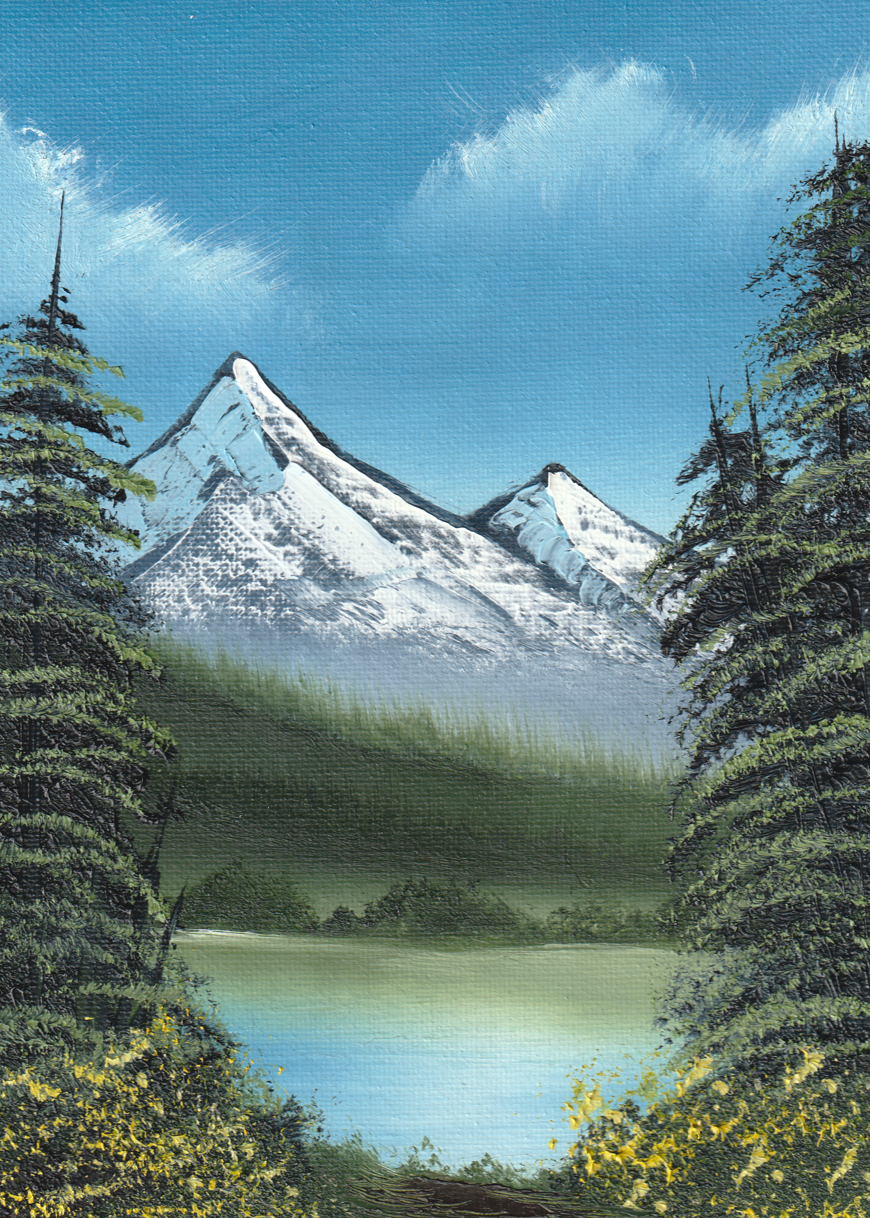 8x10 Canvas Painting: Mountain View