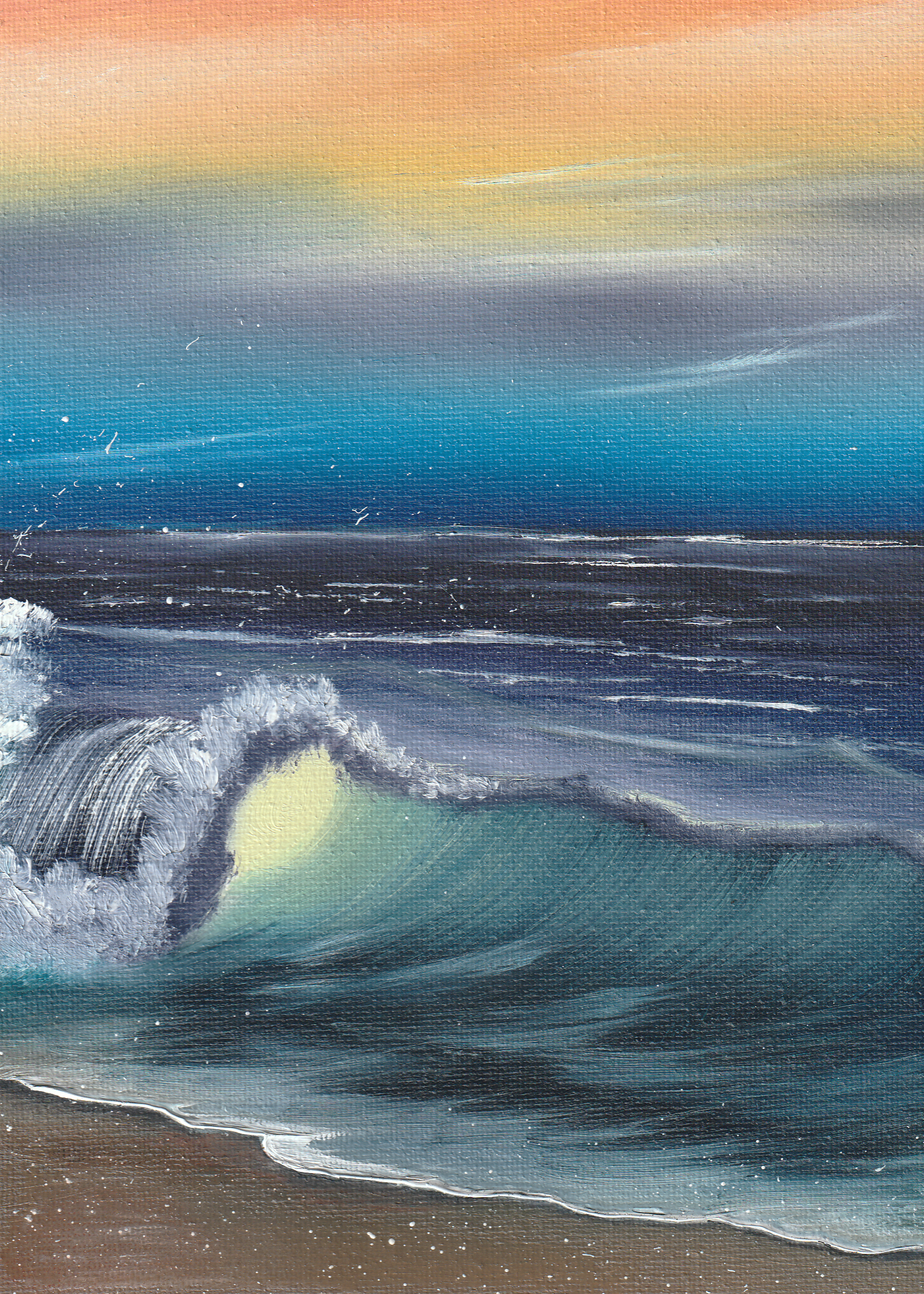 8x10 Canvas Painting: Serene Seascape