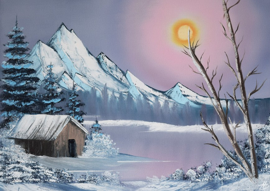 16x20 Oil Painting Warmth of Winter