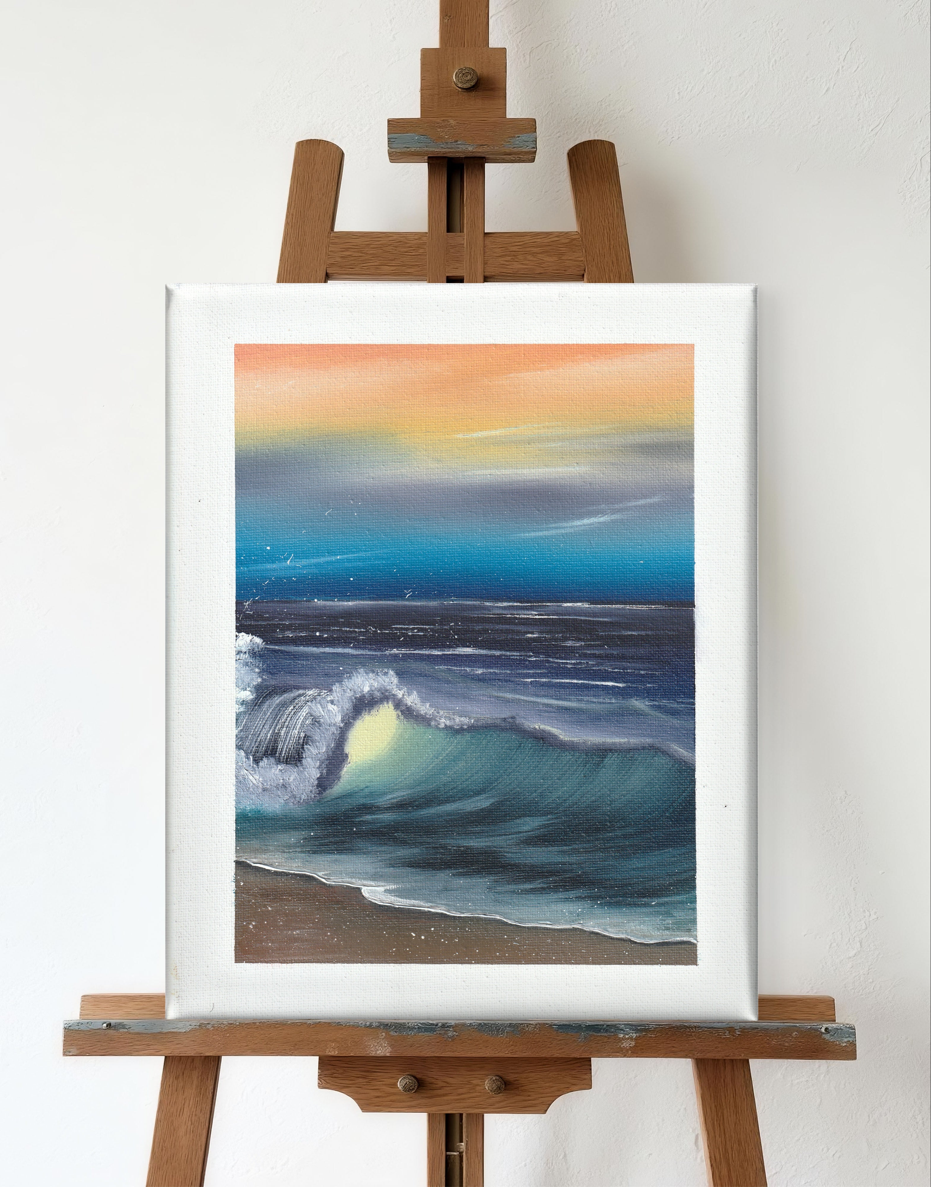 8x10 Canvas Painting: Serene Seascape