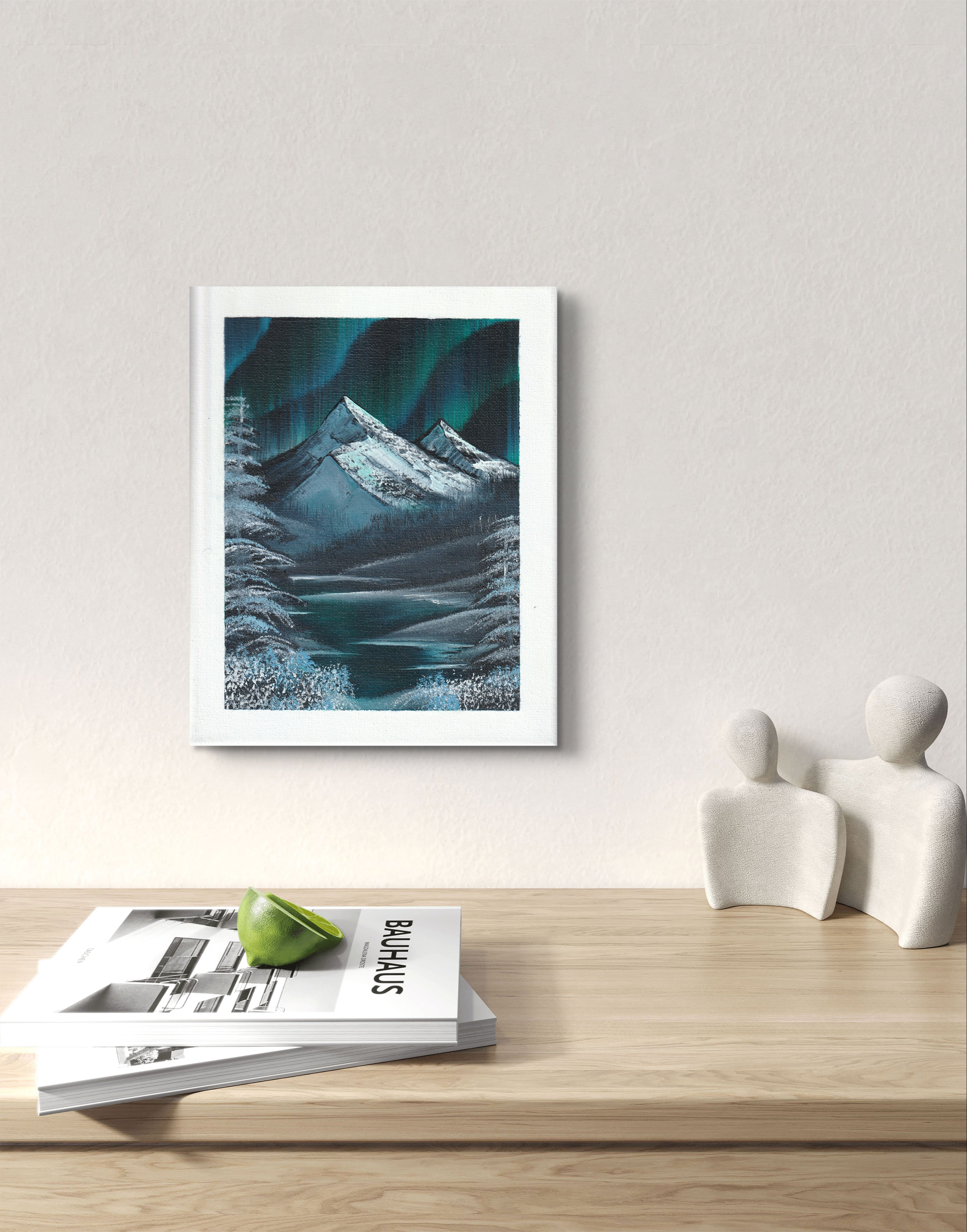 8x10 Canvas Painting: Bluest Aurora